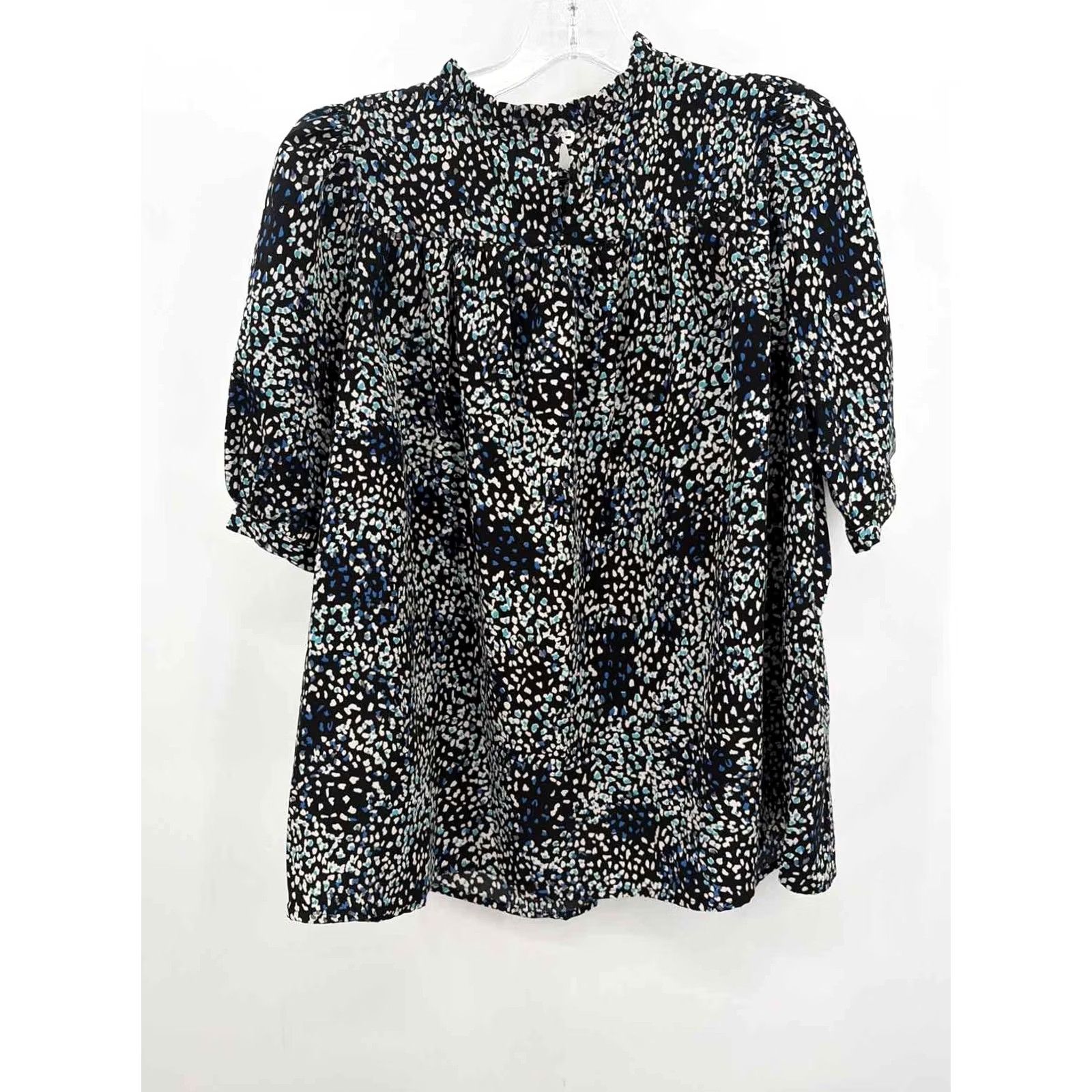 Vintage Entro Blouse Blue Medium Size M / US 6-8 / IT 42-44 - 3 Thumbnail