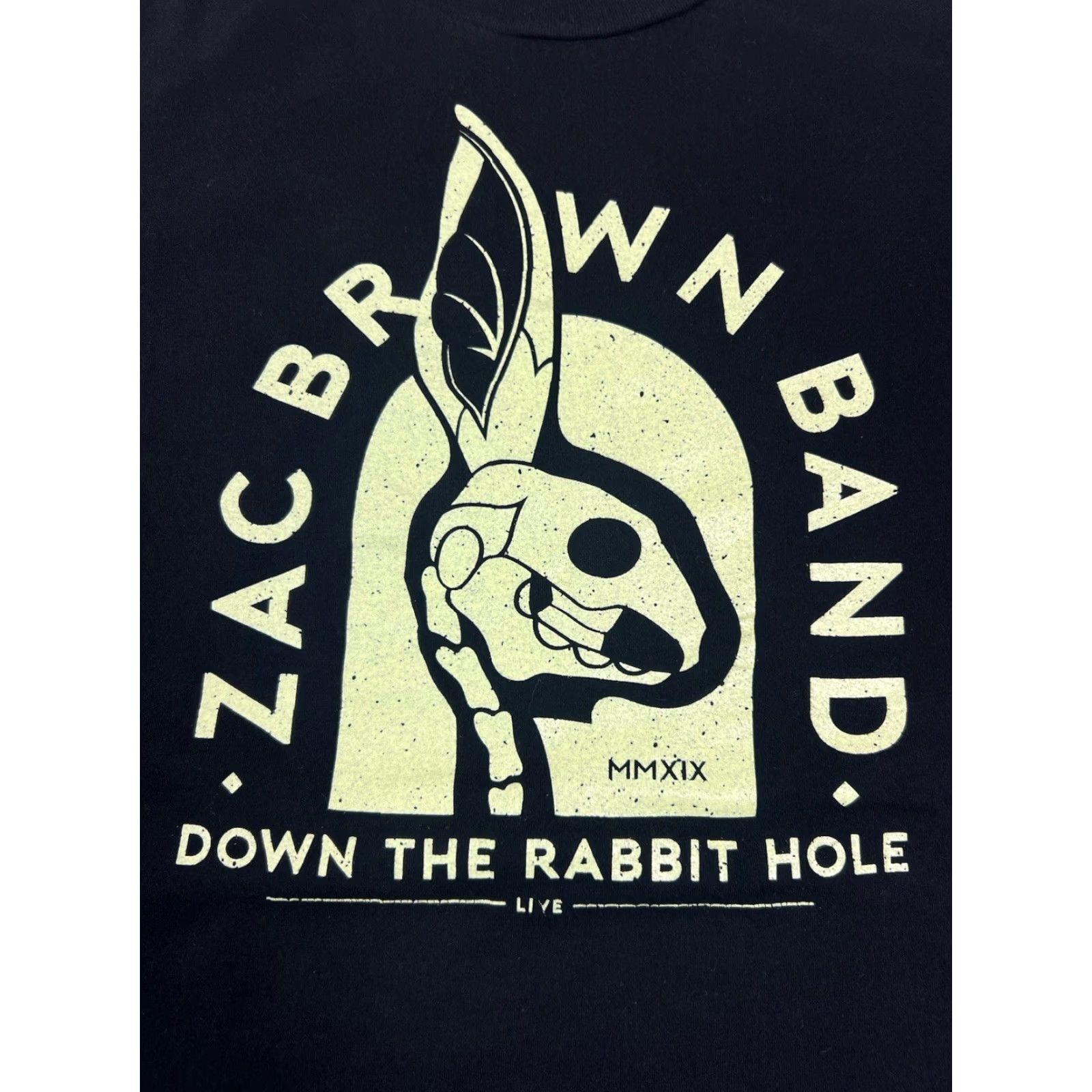 Vintage Zac Brown Band T-Shirt Down The Rabbit Hole Live 2019 Tour Merch XL Men's Brown Graphic Print Short Sleeve Regular Fit T-Shirt Size US XL / EU 56 / 4 - 3 Thumbnail