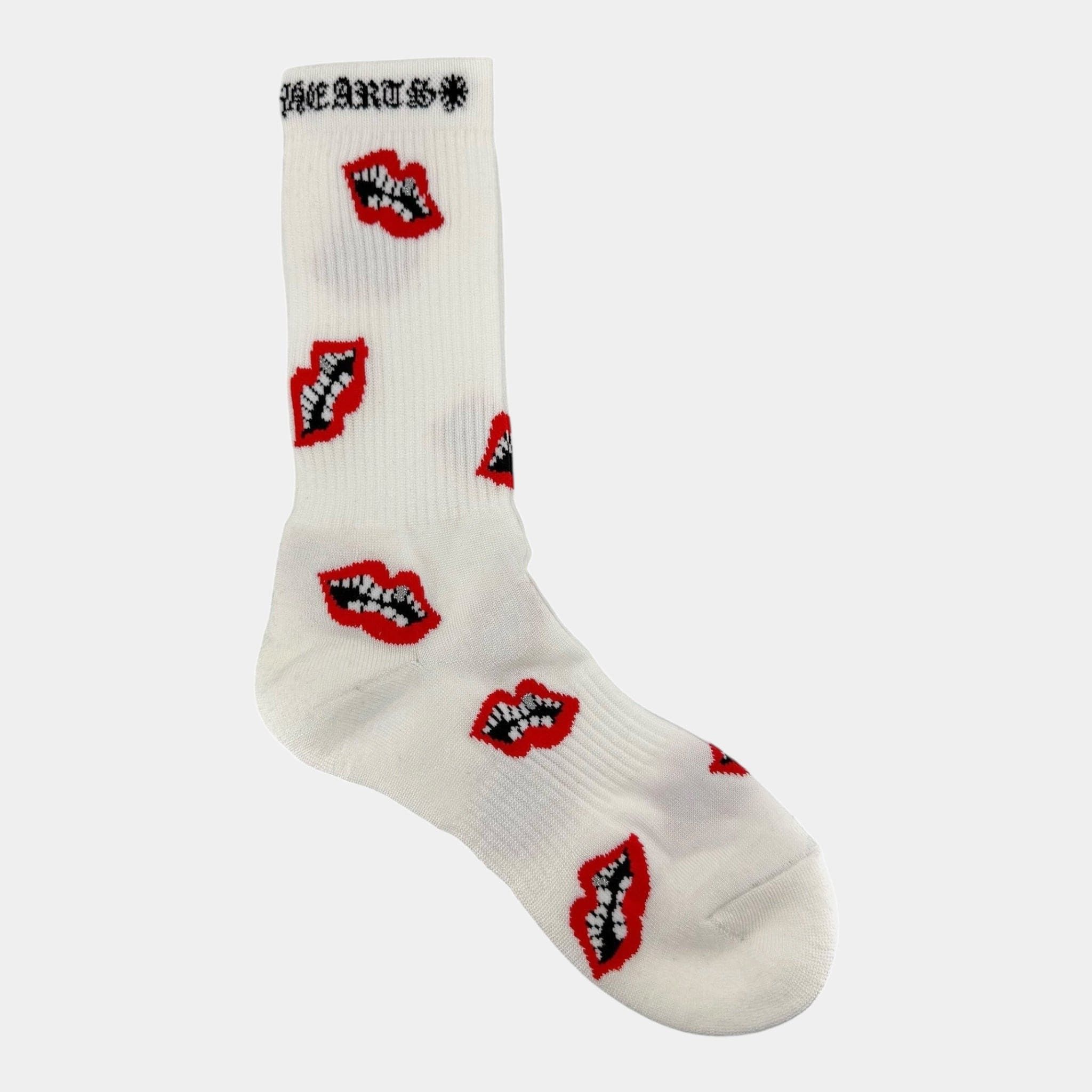 Chrome Hearts CH Fuck You Logo Socks White Red | Grailed