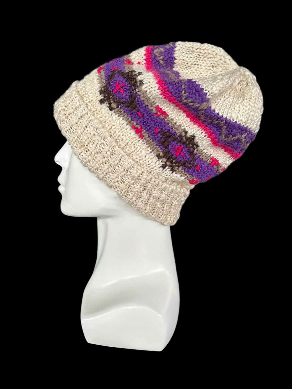 Japanese Brand × Kapital × Vintage Crochet Knitted handmade Beanie Hats Rare ☠️☠️ Size ONE SIZE - 2 Thumbnail