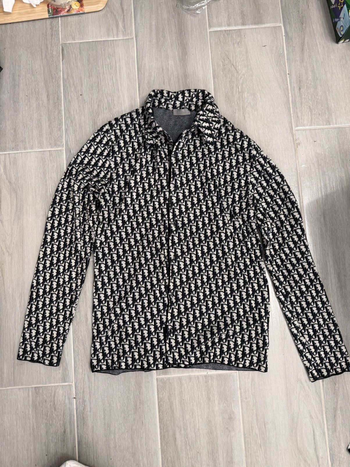 Dior Dior Oblique Jacquard Cotton Knit Shirt Size US XS / EU 42 / 0 - 15 Thumbnail