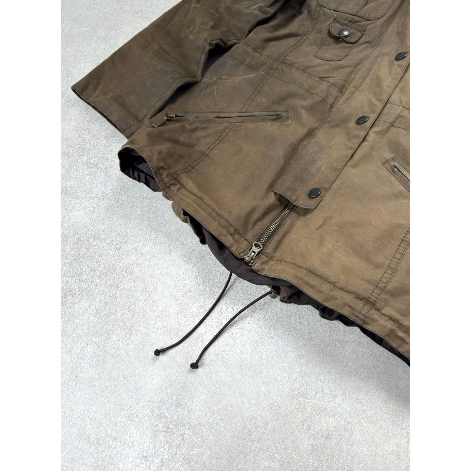 Barbour VINTAGE Barbour Jacket Parka Wax Cotton Brown Women's Coat Hooded Size UK 12 US 8 M Brown 90s Retro Vintage Barbour Clothes Womens Parka Jacket Size M / US 6-8 / IT 42-44 - 4 Thumbnail
