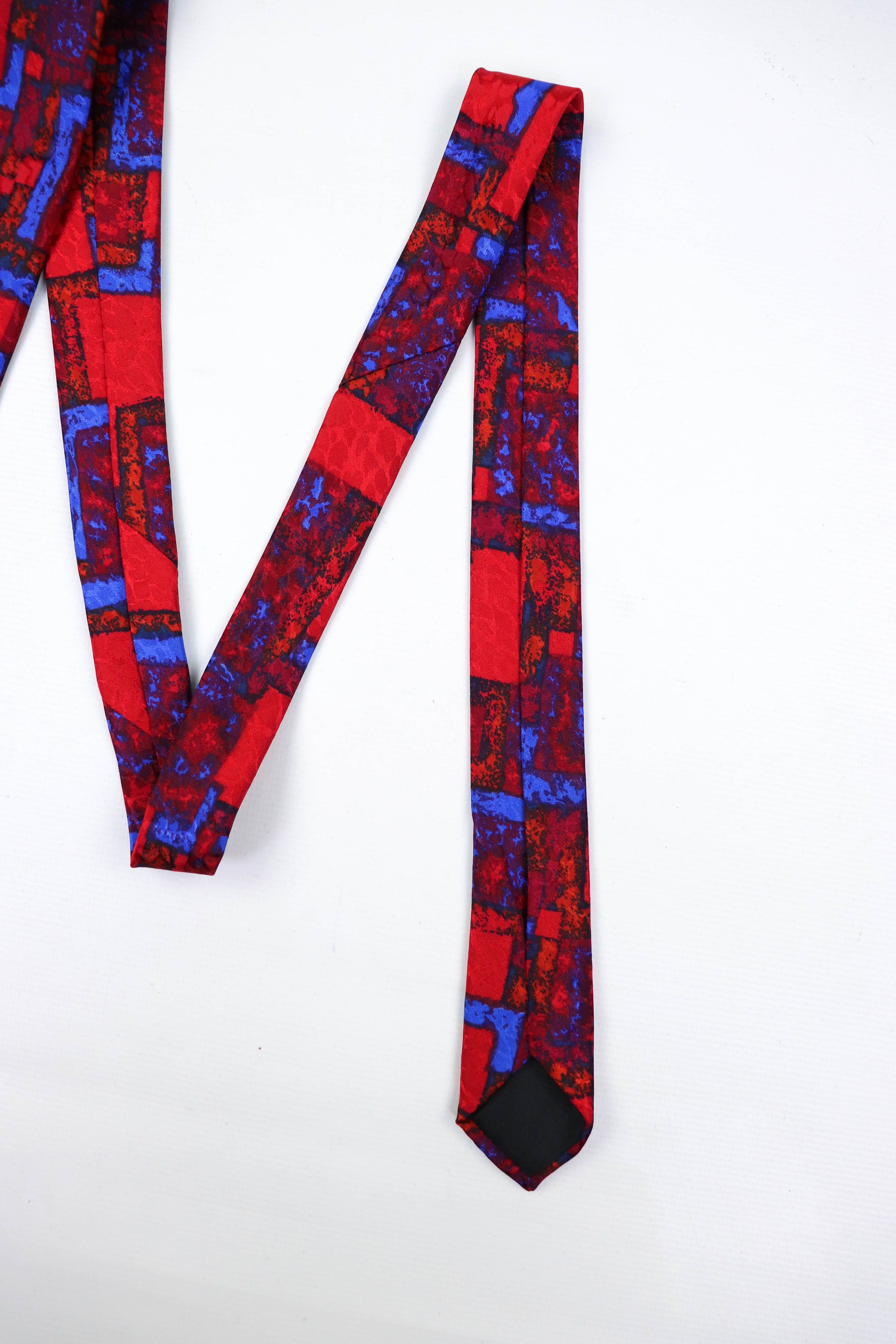 Designer Vintage Paco Rabanne Paris Abstract Graphics Silk Tie Size ONE SIZE - 5 Thumbnail
