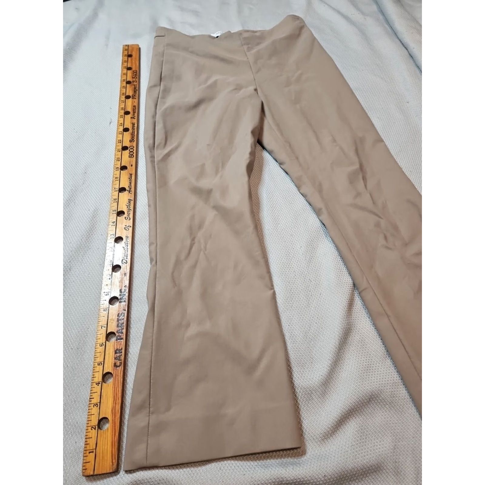 M.M.LaFleur MM.LaFleur Pants Womens Size 12 Beige Regular Straight Front Power Stretch Side Button City Preppy Art Hip Hop Hippie Hipster School Size 34" / US 12 / IT 48 - 4 Thumbnail