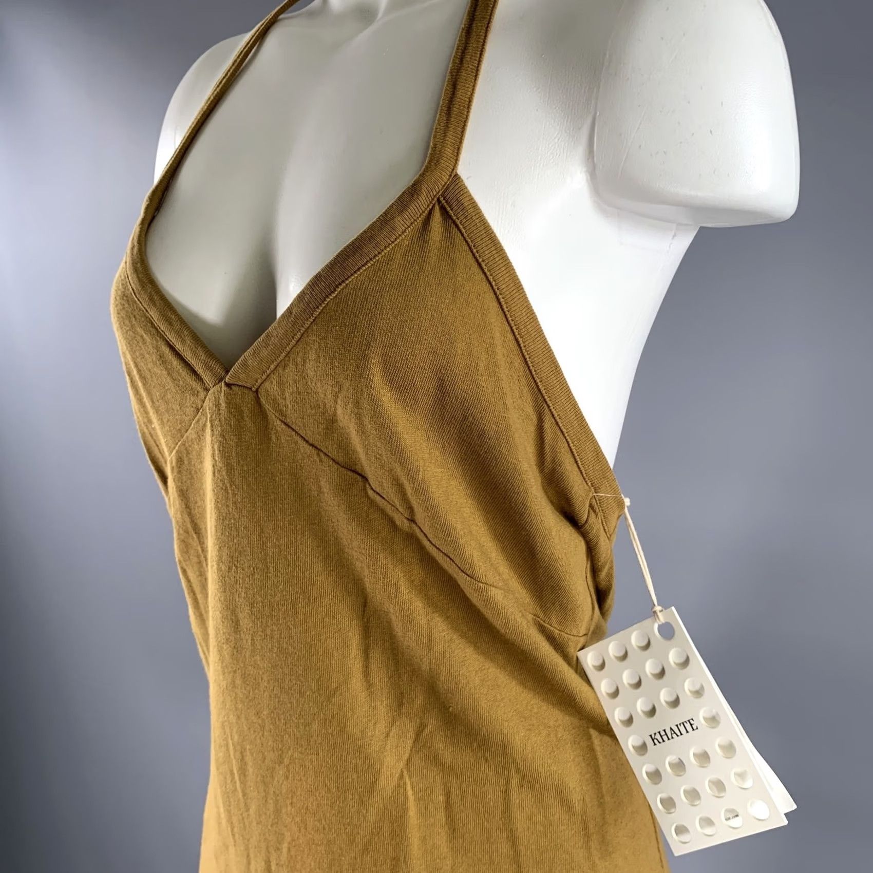 KHAITE KHAITE Size L Brown Cotton Halter Top Size L / US 10 / IT 46 - 2 Thumbnail