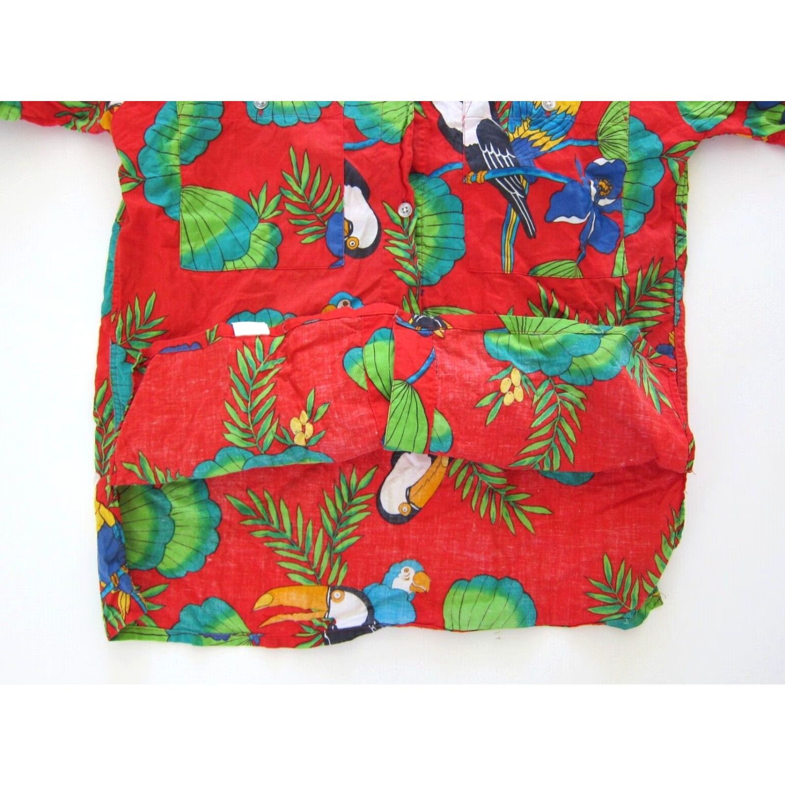 Vintage Vtg Ruff Hewn Cotton Red Bird Parrot Toucan Short Sleeve Button Shirt S Size S / US 4 / IT 40 - 5 Thumbnail