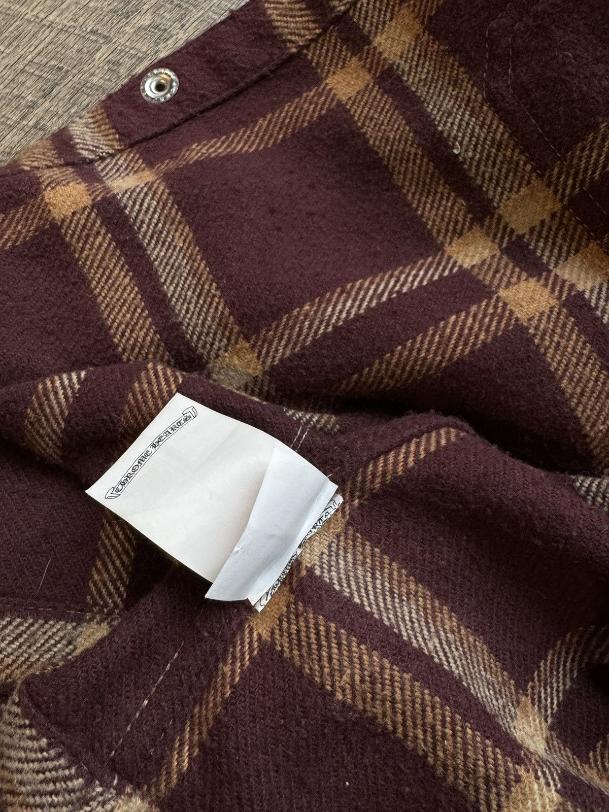Chrome Hearts Chrome Hearts Burgundy Cross Patch 1/1 Long Sleeve Flannel Size US L / EU 52-54 / 3 - 4 Thumbnail