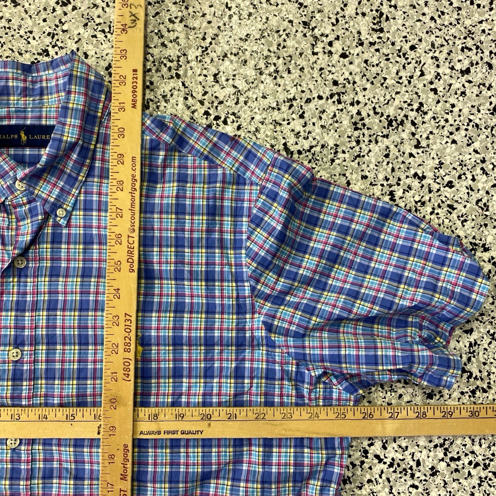 Polo Ralph Lauren Polo Ralph Lauren Shirt Men XL Blue Plaid Button-Up Oxford Cloth Classic Fit Size US XL / EU 56 / 4 - 3 Thumbnail