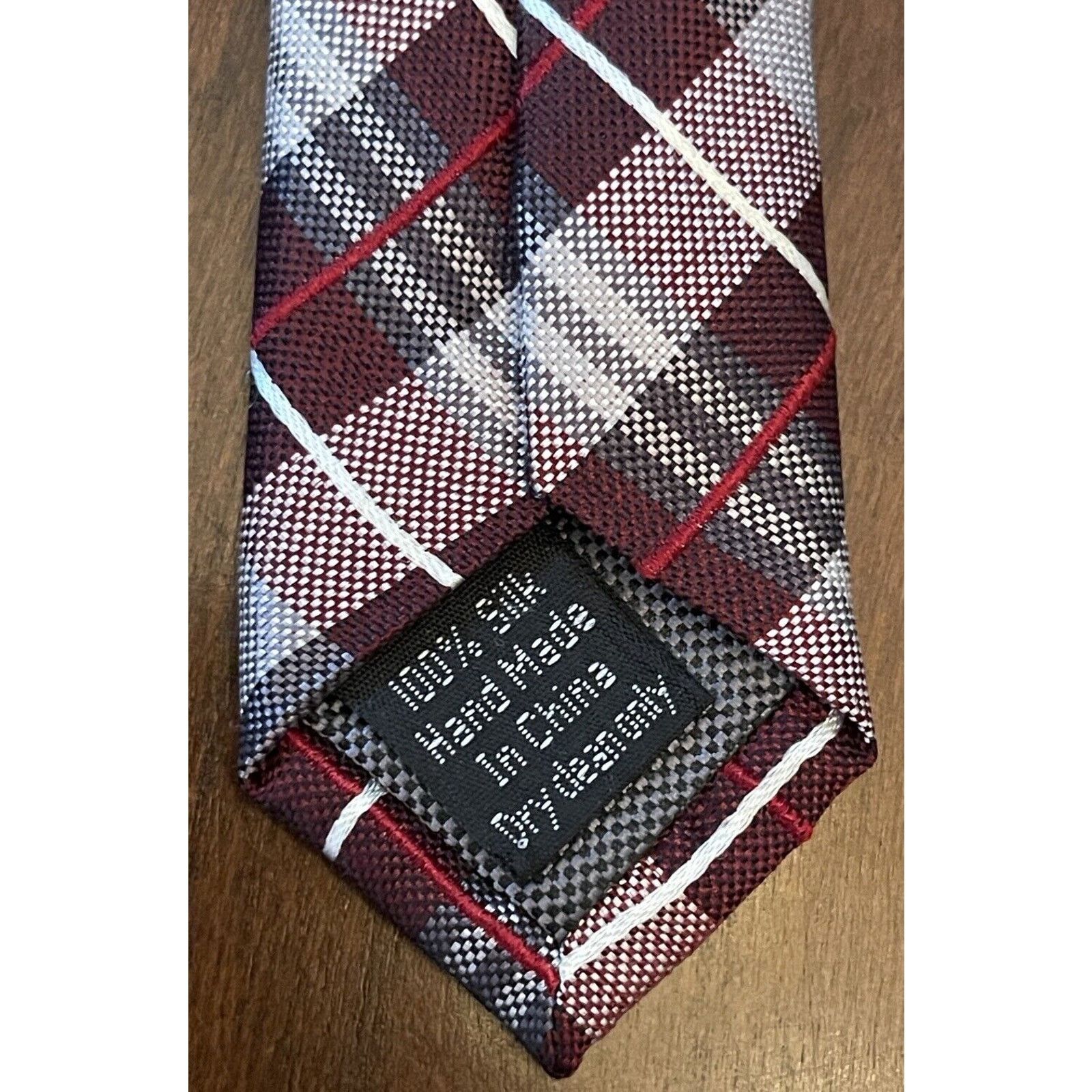 Pronto Uomo Pronto Uomo Couture Burgundy Gray Hand Made Silk Long Size ONE SIZE - 7 Thumbnail