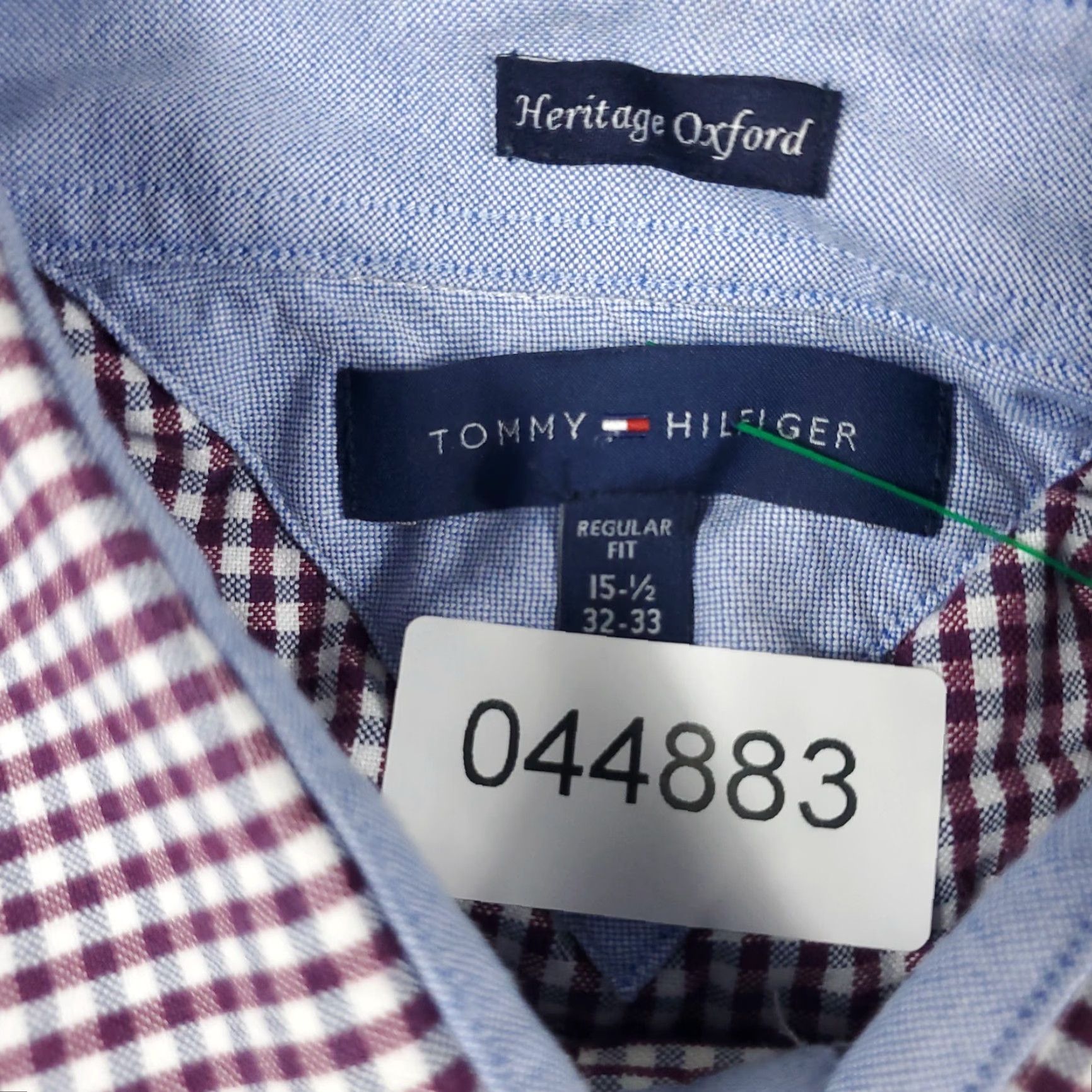Tommy Hilfiger Tommy Hilfiger Shirt Mens 15.5 Purple Dress Check Button Up Long Sleeve Size 40R - 6 Thumbnail