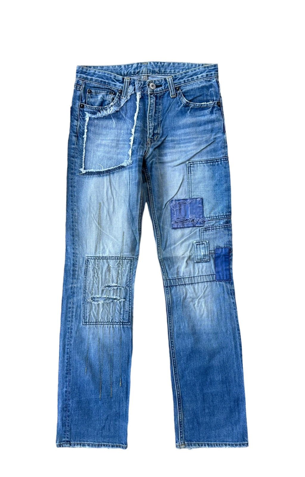 Vintage Johnbull patchworks blue denim jeans Size US 28 / EU 44 - 6 Thumbnail