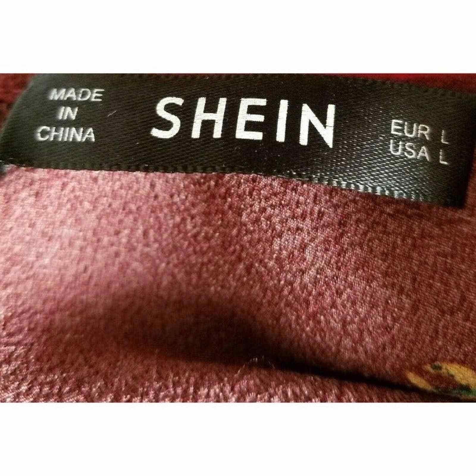 Shein Shein Blouse Top Large Red Floral Maroon Burgandy Flowers Cr Size L / US 10 / IT 46 - 4 Thumbnail