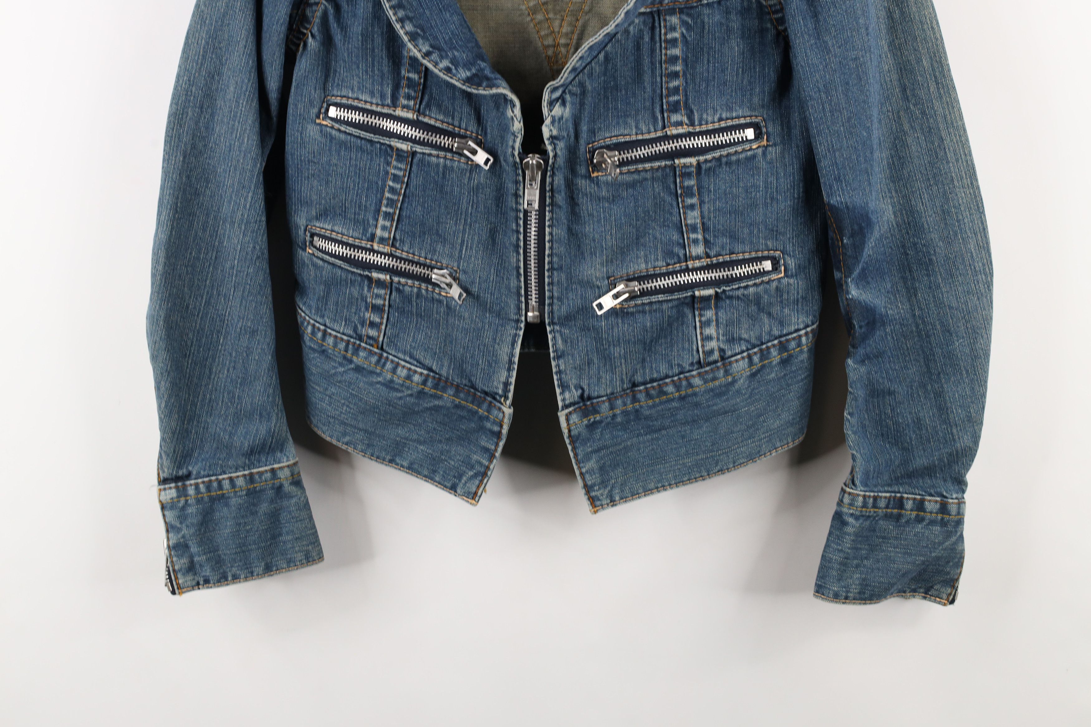 Levi's × Vintage Vintage Y2K Levis Zippered Denim Jean Trucker Jacket Size S / US 4 / IT 40 - 3 Thumbnail