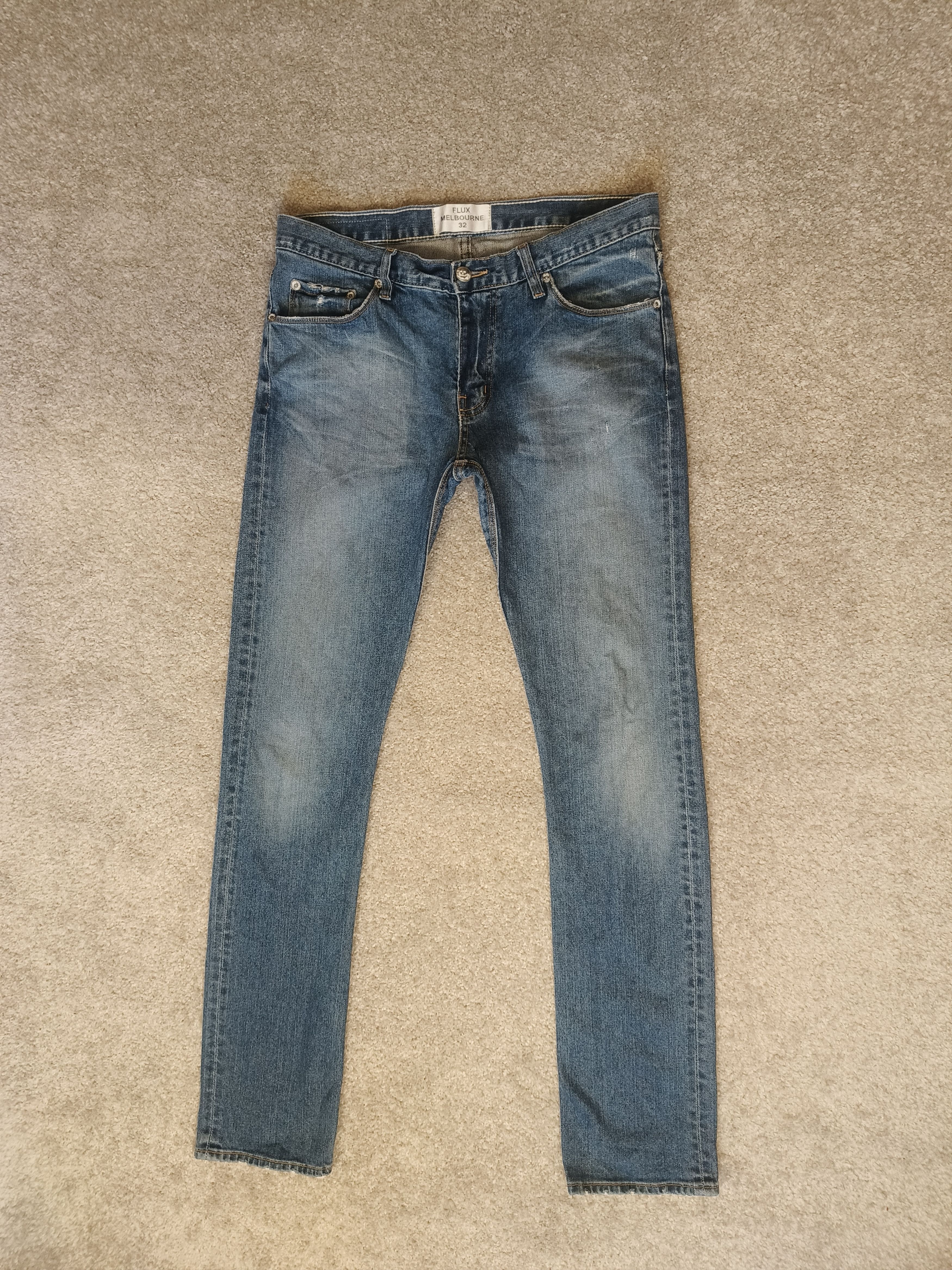 Other Flux Melbourne Selvedge Light Blue Wash Jeans Size US 32 / EU 48 - 2 Thumbnail