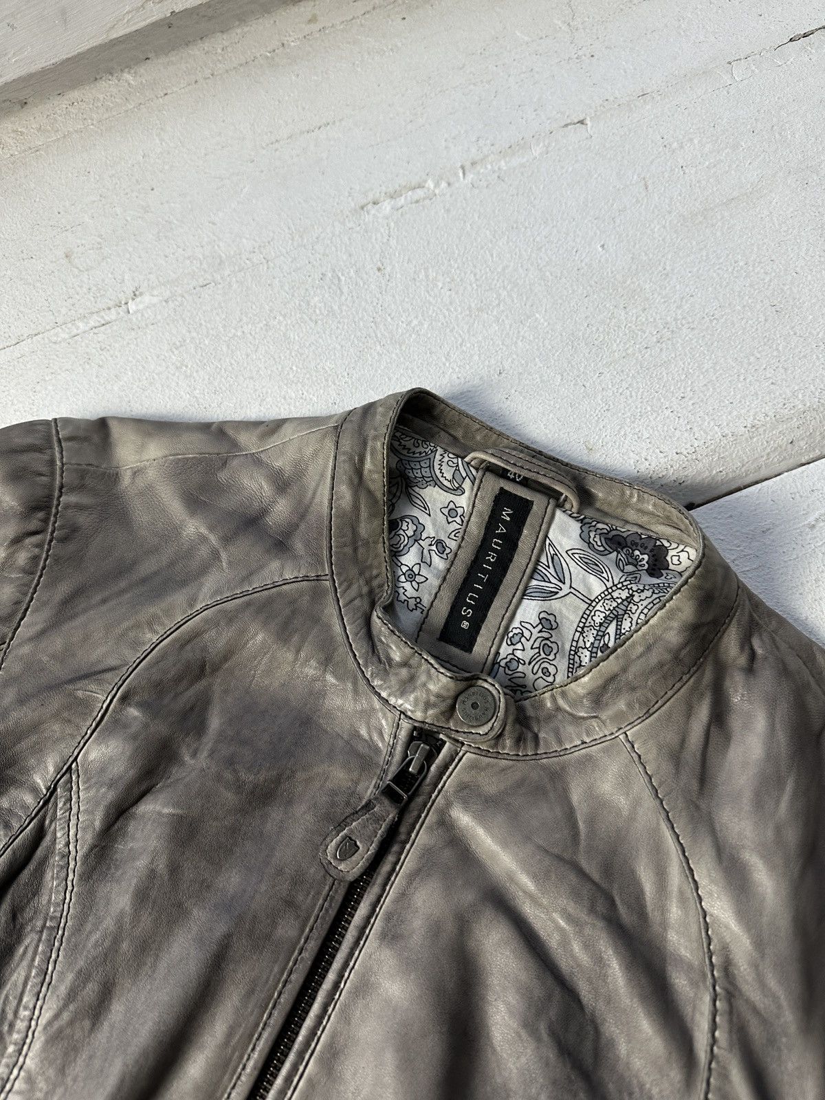 Other 🚨Y2K RICK OWENS TYPE DIRTY SLIM FIT ZIP LEATHER JACKET Size S / US 4 / IT 40 - 5 Thumbnail