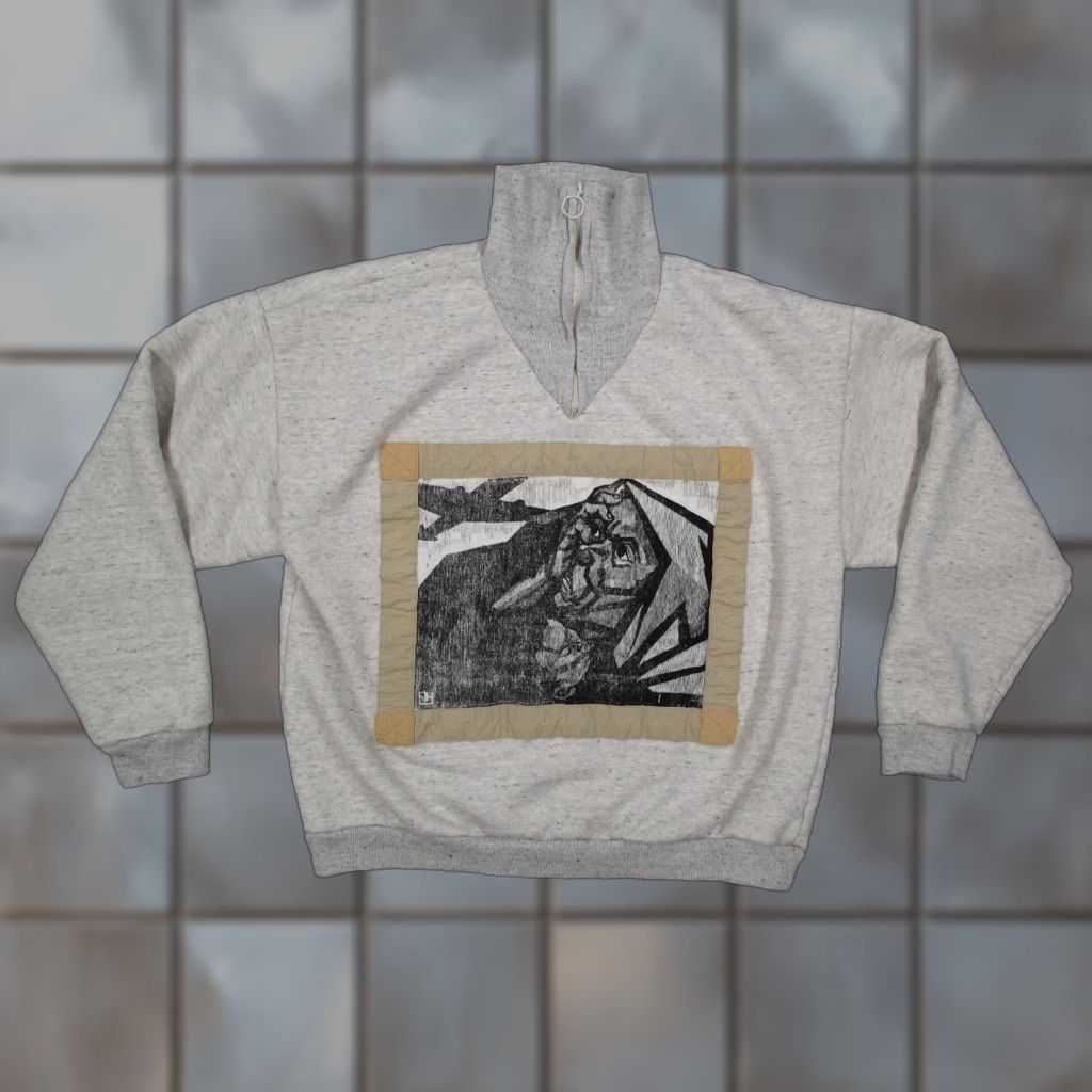 Sasquatchfabrix VINTAGE SasquatchFabrix Men's Sweater Pullover 1/4 Zip Fleece Gray Small Casual Outdoor Size US S / EU 44-46 / 1 - 1 Thumbnail