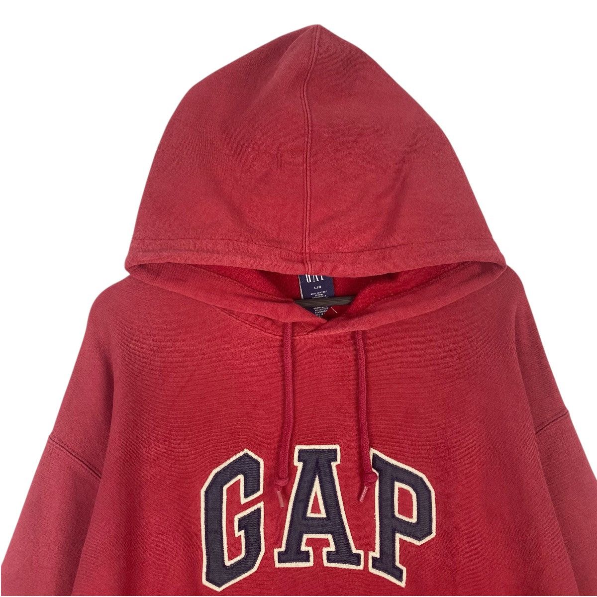 Gap × Vintage Vintage GAP Hoodie Full Zip Big Logo Embroidered Red Size L Size US L / EU 52-54 / 3 - 6 Thumbnail