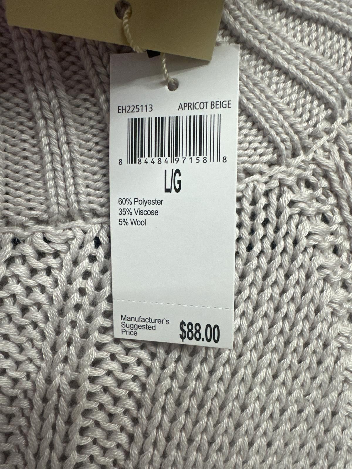 Elie Tahari Elie Tahari Large Apricot Beige Cable Knit Sweater Size L / US 10 / IT 46 - 3 Thumbnail