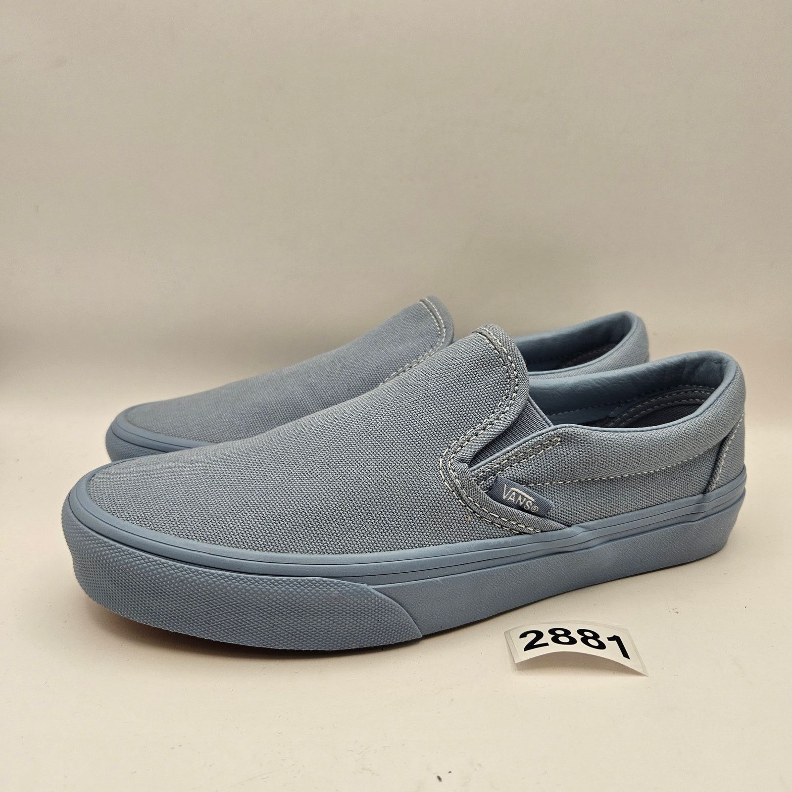 Vans VANS WOMEN'S 7.5 CLASSIC SLIP ON PASTEL MONO DUSTY BLUE NWOB Size US 7.5 / IT 37.5 - 1 Thumbnail