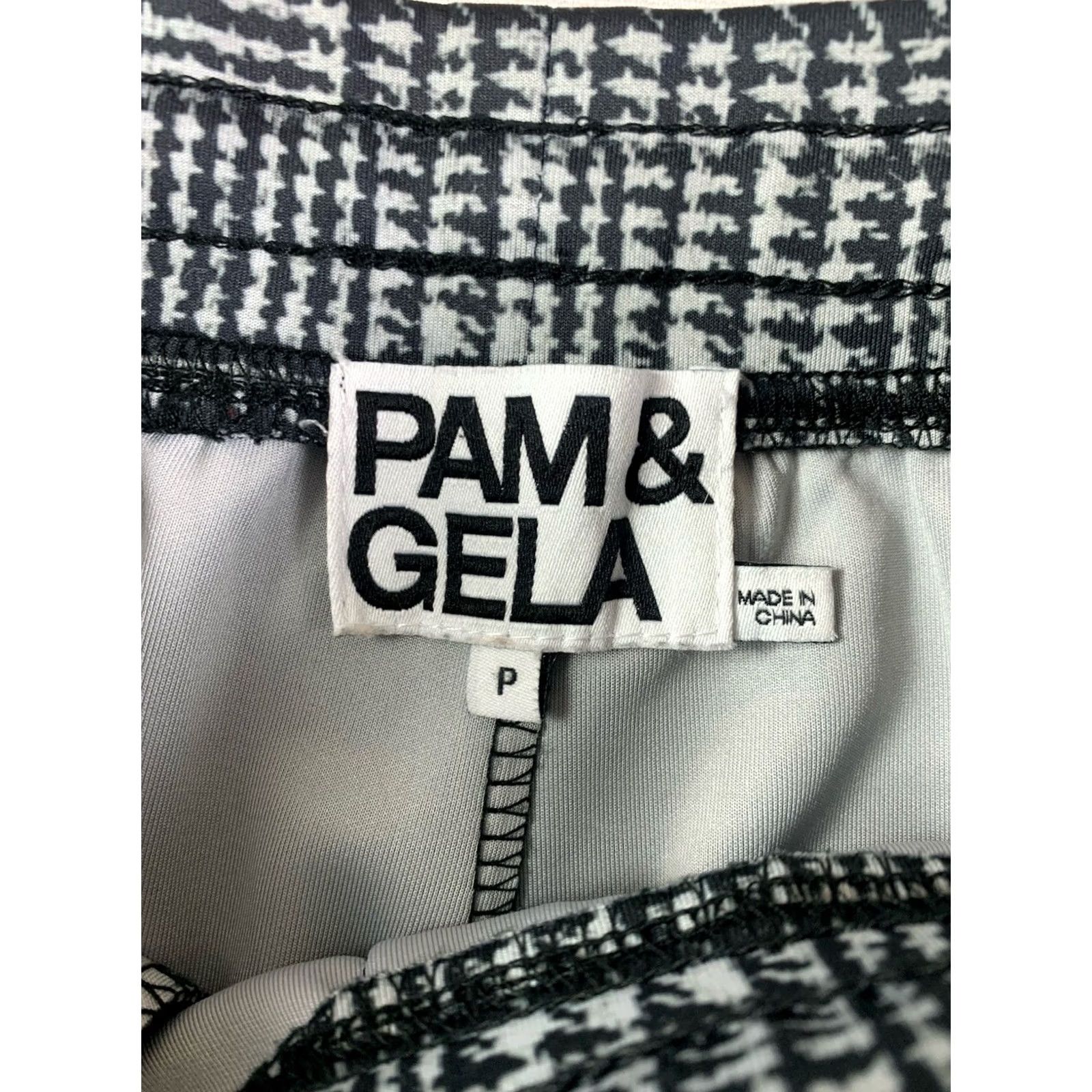 Vintage Pam & gela pants glen tart ankle zip Women sz P (Fits 28x32) Black Elastic Waist Size 28" / US 6 / IT 42 - 3 Thumbnail