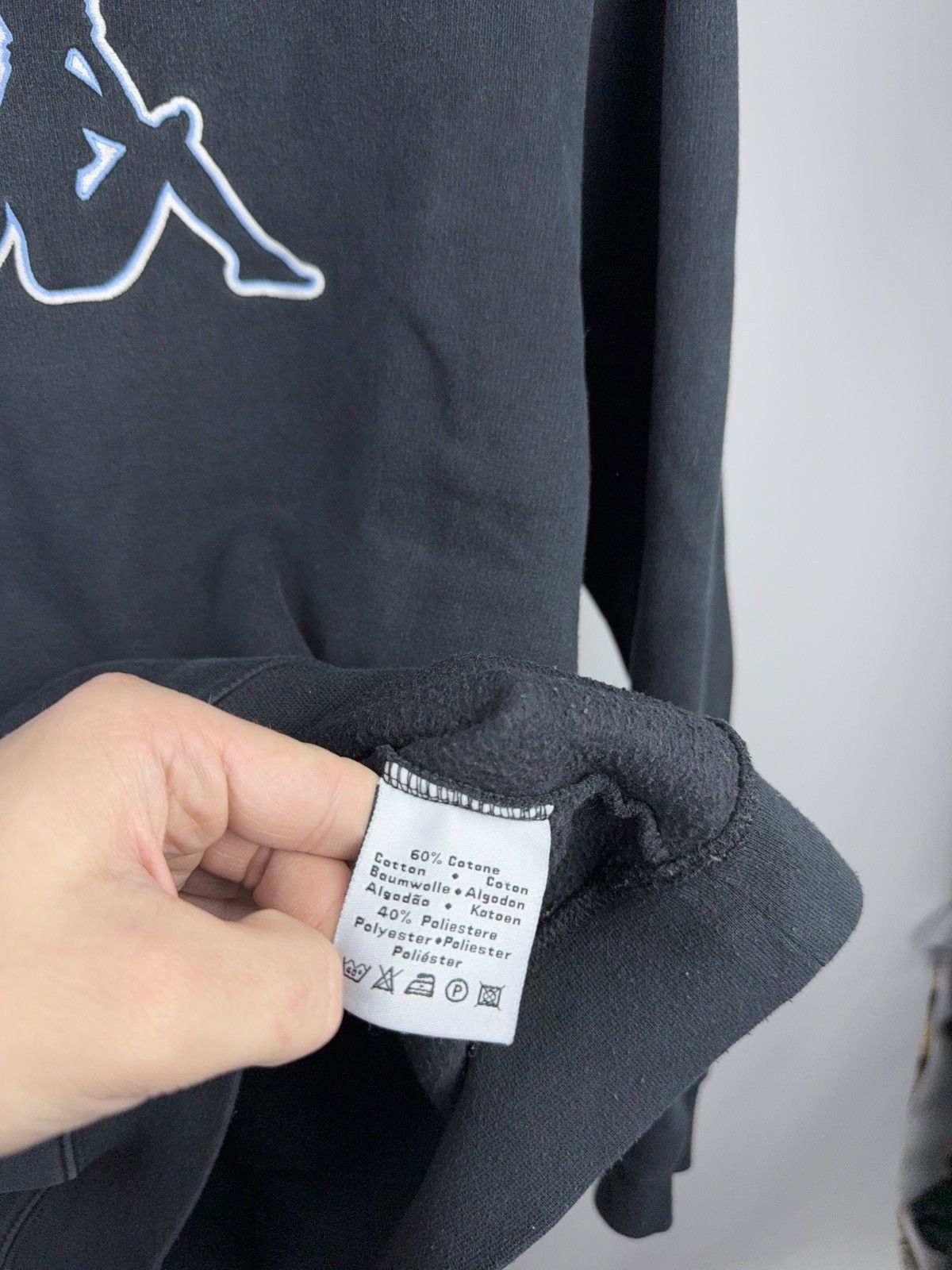 Kappa 90s Kappa Faded Black Big Logo Sweatshirt Vintage Style M Size US M / EU 48-50 / 2 - 8 Thumbnail