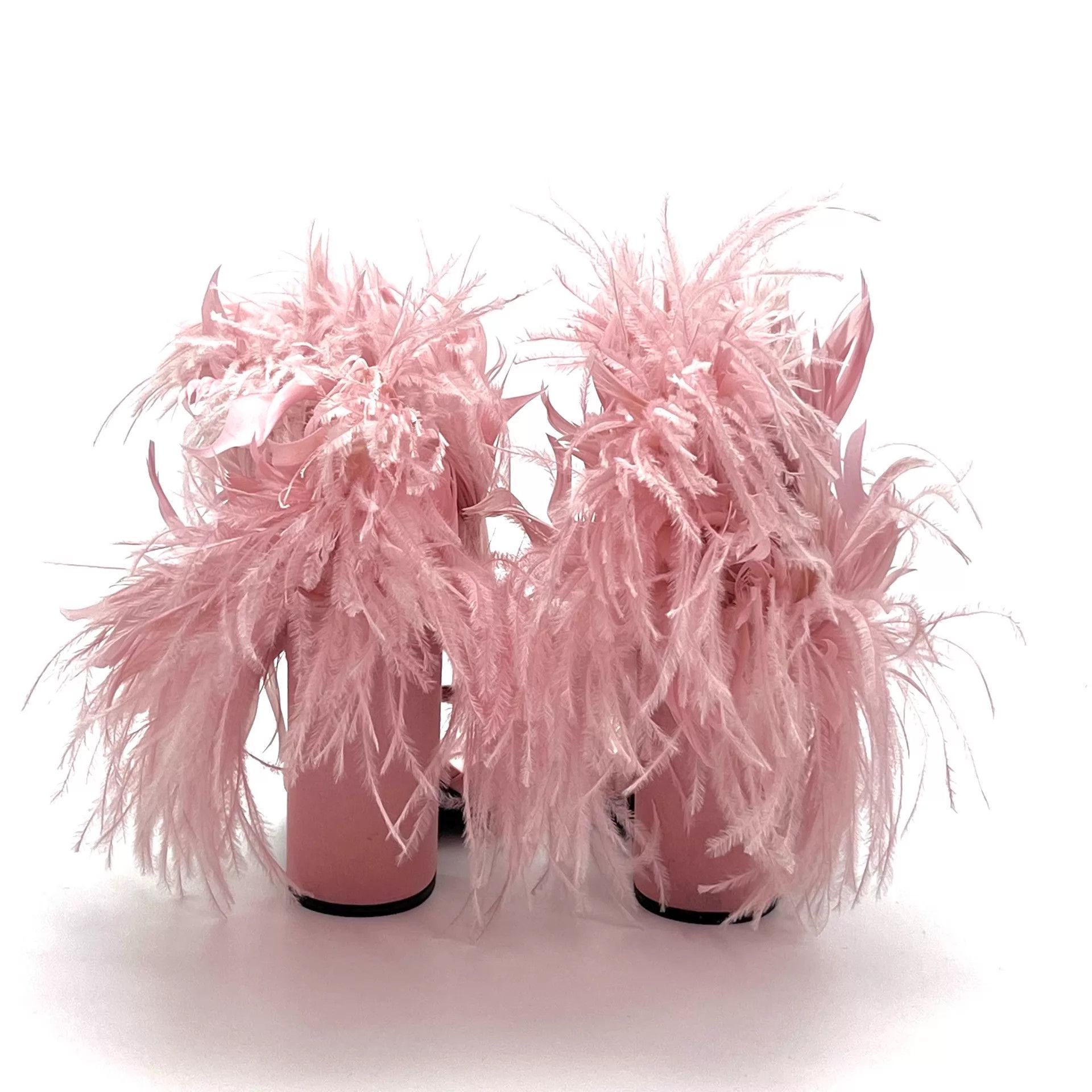Prada PRADA Runway Feather Pink Block Heel Size 35 Size US 4.5 / IT 34.5 - 5 Thumbnail