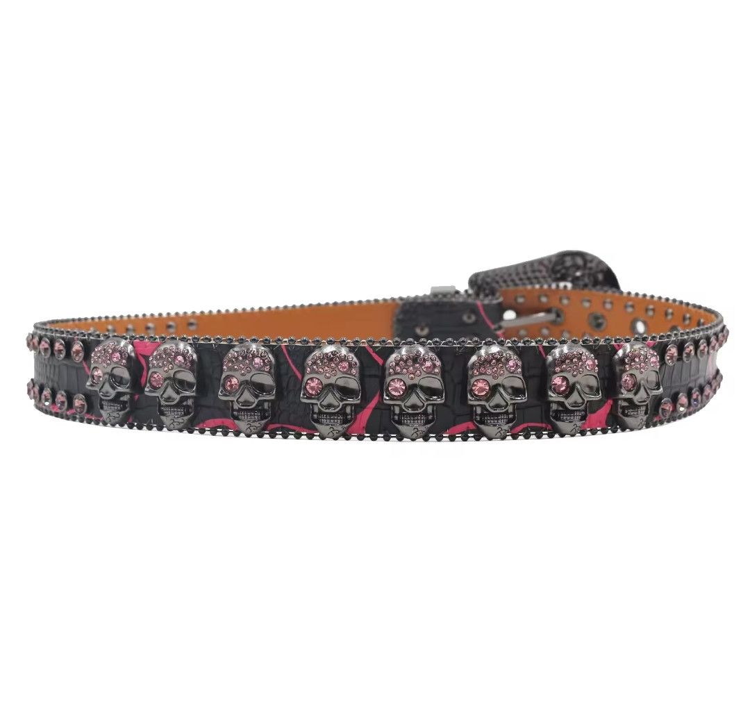 Japanese Brand × Vintage Punk Rhine Stone Western Skull Bling Y2K Belt Size ONE SIZE - 6 Thumbnail