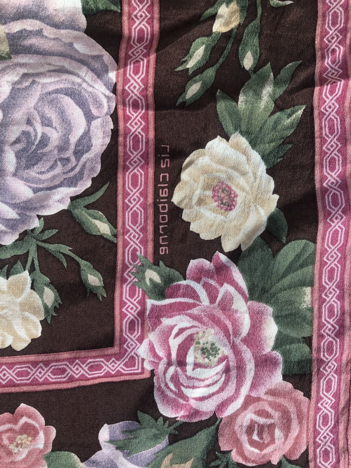 Liz Claiborne Vintage Liz Claiborne Silk Floral Scarf Roses And Peonies Size ONE SIZE - 4 Thumbnail