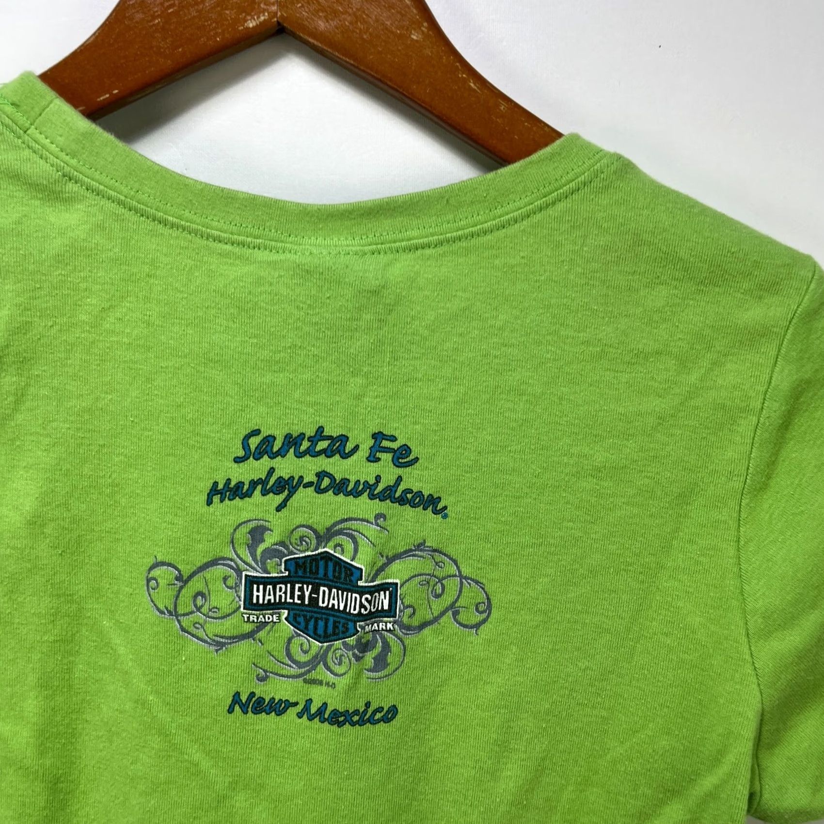 Harley Davidson VINTAGE Harley-Davidson T-Shirt Women L Green 90s Sports Hip Hop Short Sleeve Casual Size L / US 10 / IT 46 - 6 Thumbnail
