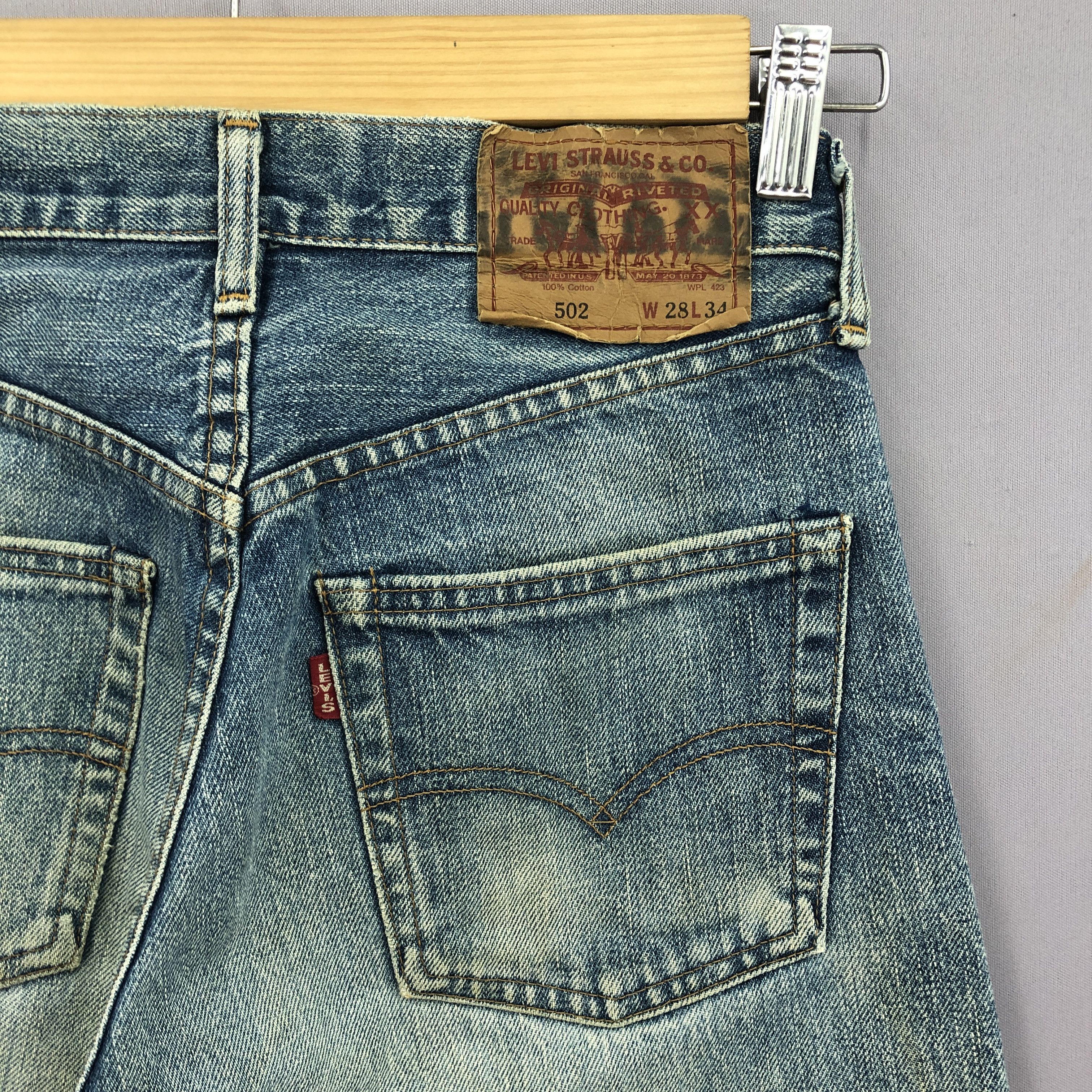 Levi's Vintage 90s Levis 502 Selvedge Jeans Faded Stonewash Denim Size 26" / US 2 / IT 38 - 7 Thumbnail