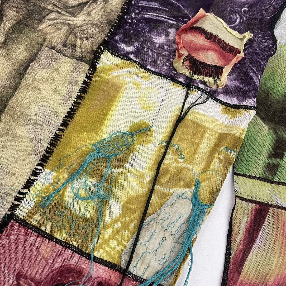 Jean Paul Gaultier Jean Paul Gaultier Eye Applique Patchwork Mesh Top Vintage Size US S / EU 44-46 / 1 - 7 Thumbnail
