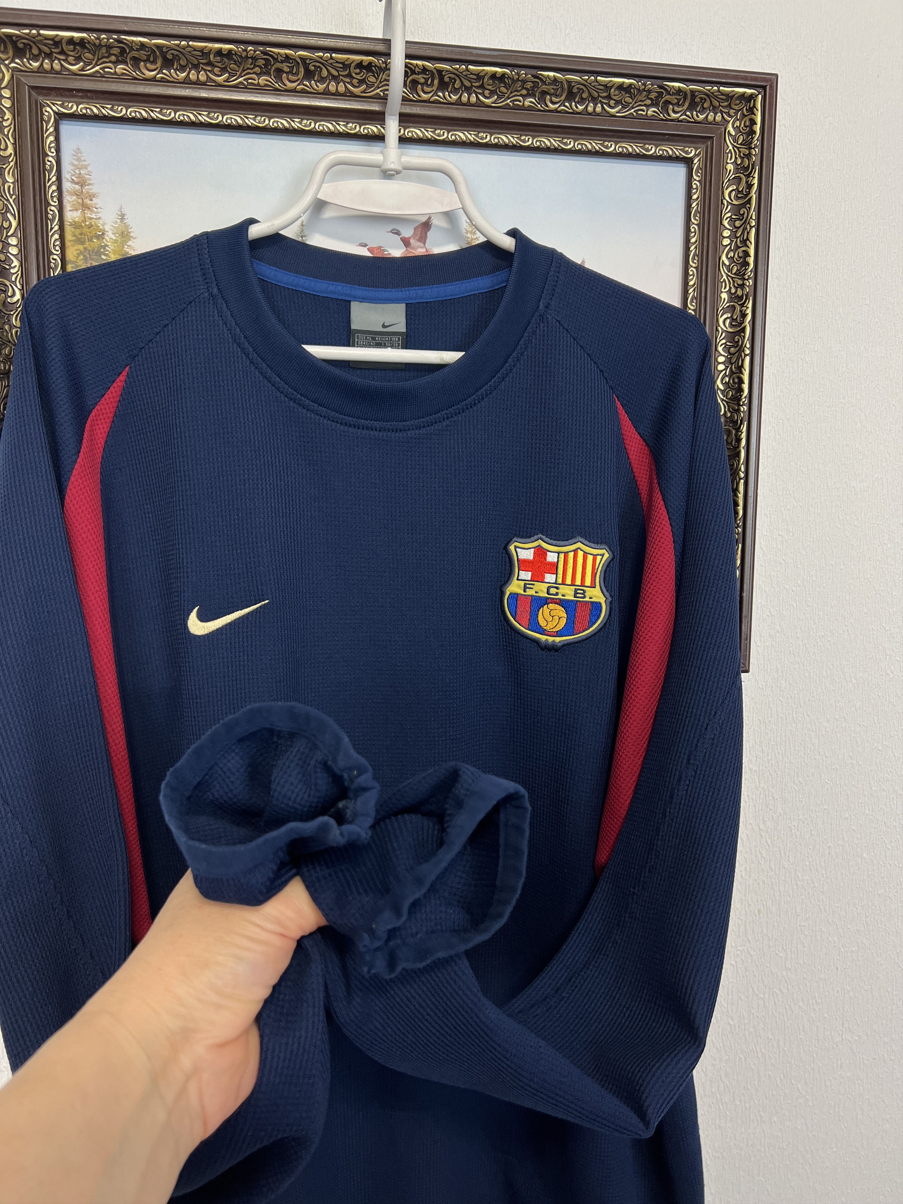 Nike Vintage 2000's Nike Barcelona Football Sweatshirt Track Top Size US XL / EU 56 / 4 - 4 Thumbnail