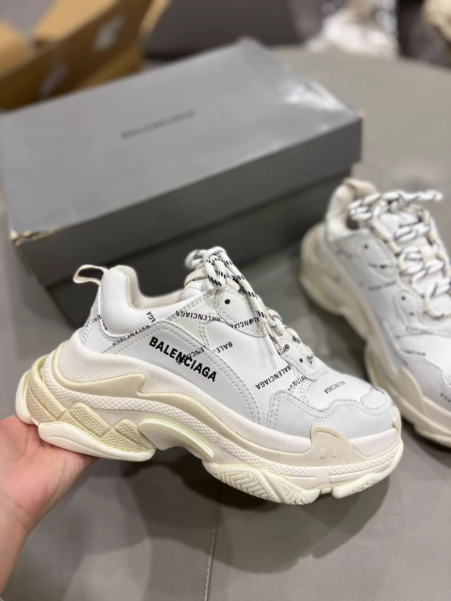 Balenciaga Balenciaga Triple S White All Over Logo 99 New Boxed 37 Size US 6.5 / IT 36.5 - 2 Thumbnail