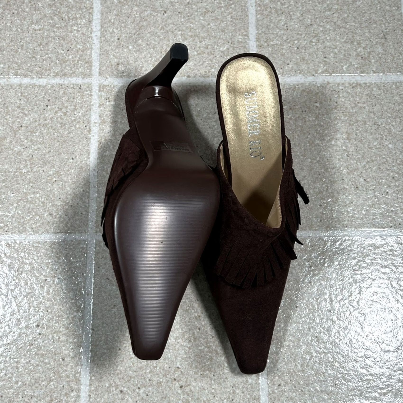Vintage Summer Rio Heel Womens Size 8 Brown Slingback Moccasin Summer Size US 8 / IT 38 - 4 Thumbnail