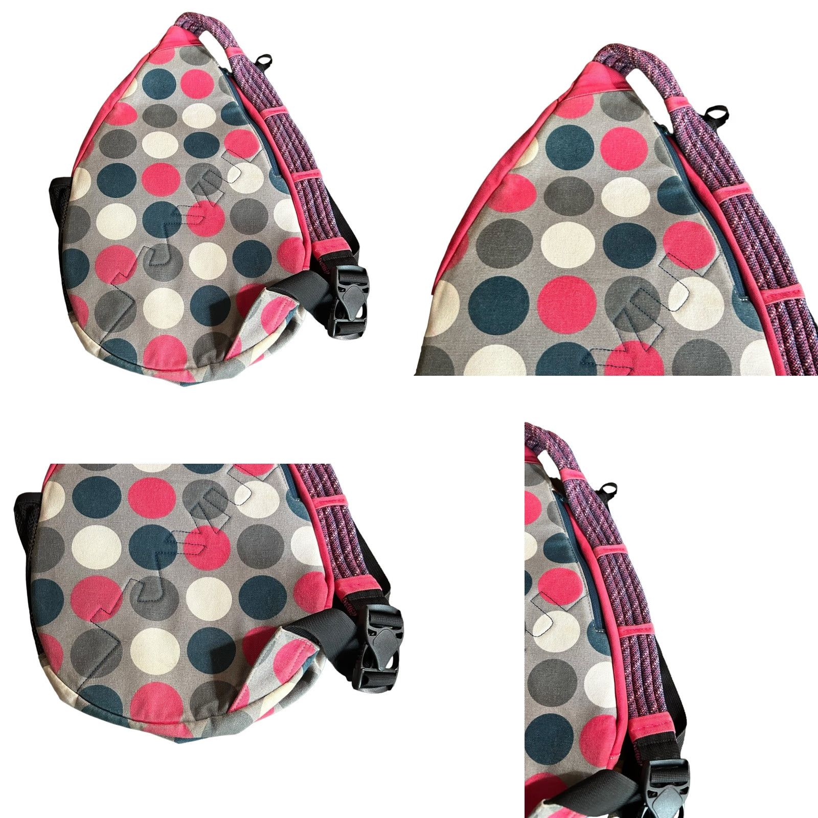 KAVU KAVU Rope Sling Bag Pink Polka Dot Crossbody Purse Women’s Tote Shoulder Bag Pink, Crossbody, Medium, Casual, Workwear, Travel, Womens Size ONE SIZE - 9 Thumbnail