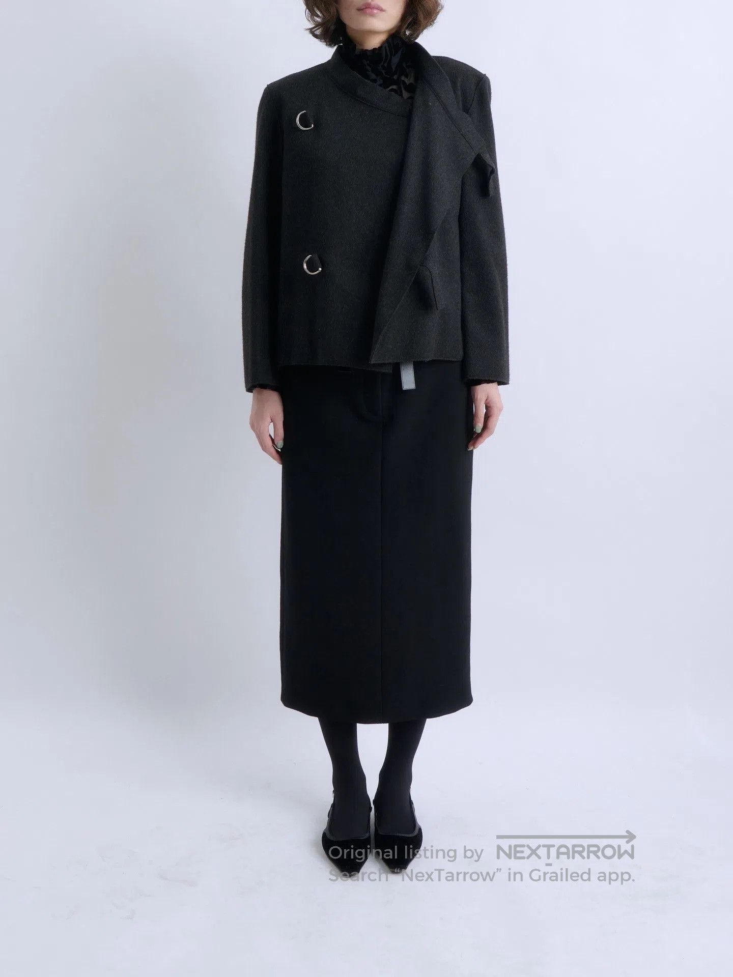 Jil Sander JIL SANDER Asymmetric Wool Short Coat. Size M / US 6-8 / IT 42-44 - 6 Thumbnail