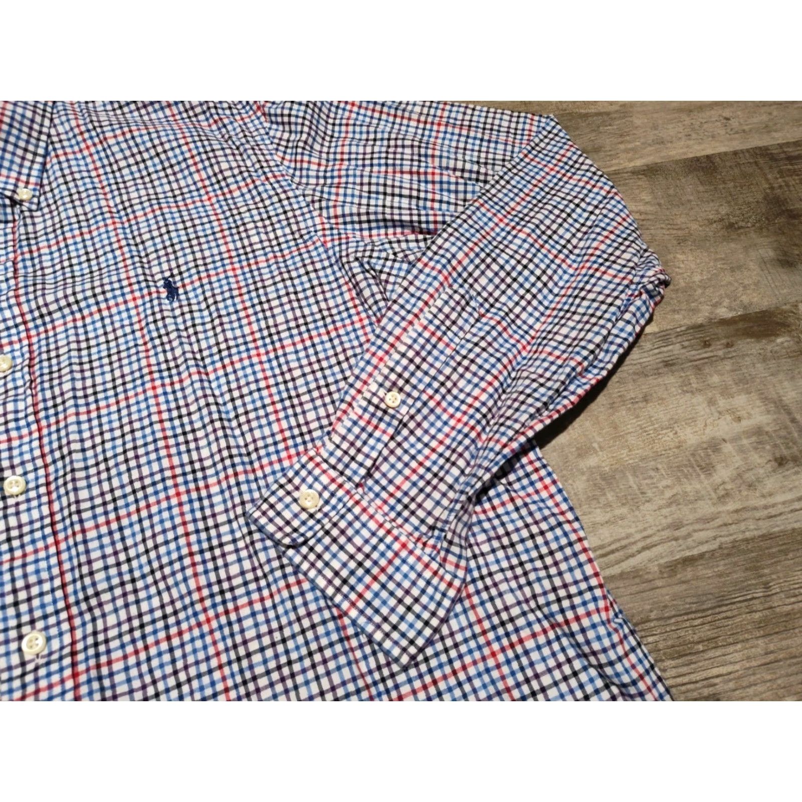 Ralph Lauren Vintage Ralph Lauren Mens Plaid Button-Down Shirt XXL All Seasons Casual Business Navy Blue Size US XXL / EU 58 / 5 - 3 Thumbnail