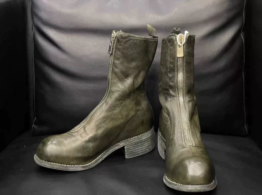 Guidi GUIDI Olive Green Front Zip Boots Size US 5 / IT 35 - 1 Thumbnail