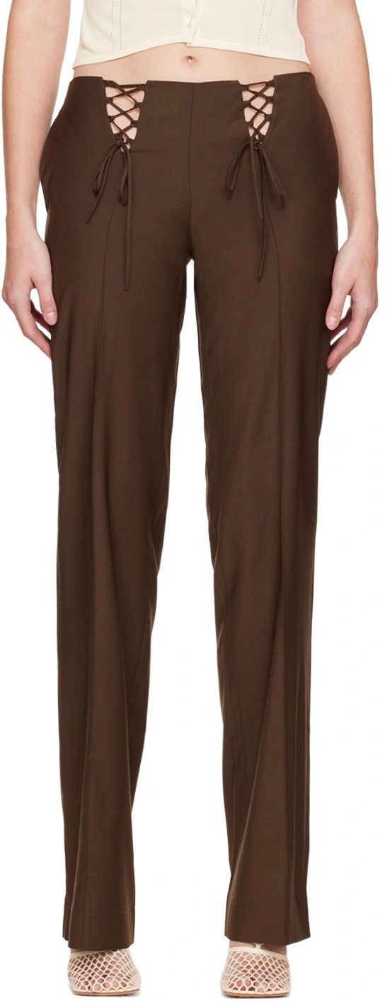AYA MUSE o1mle0424 Trousers in Brown Size 28" / US 6 / IT 42 - 2 Thumbnail