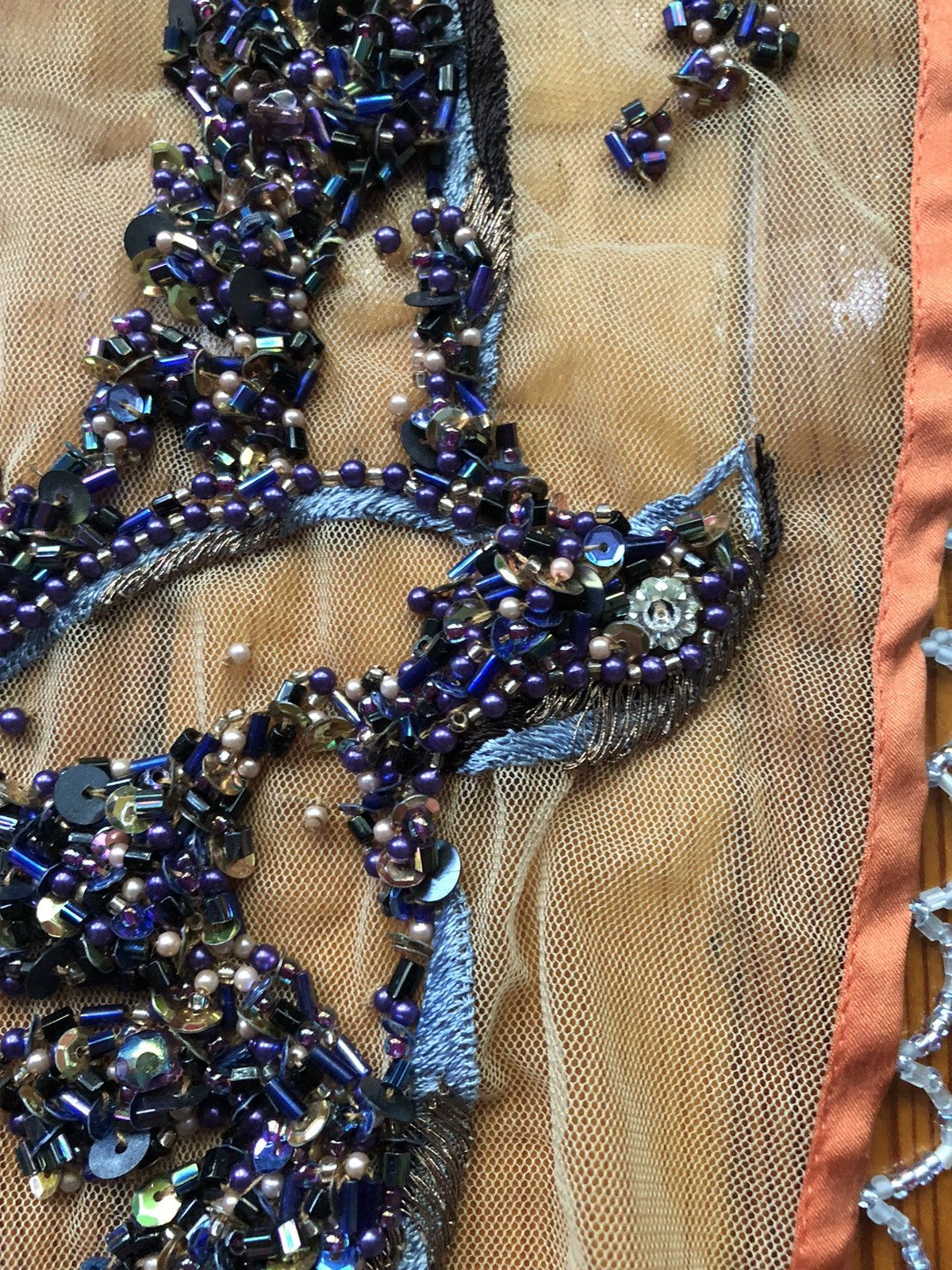 Dries Van Noten Incredible Beaded Crystal Silk Scarf Size ONE SIZE - 12 Thumbnail