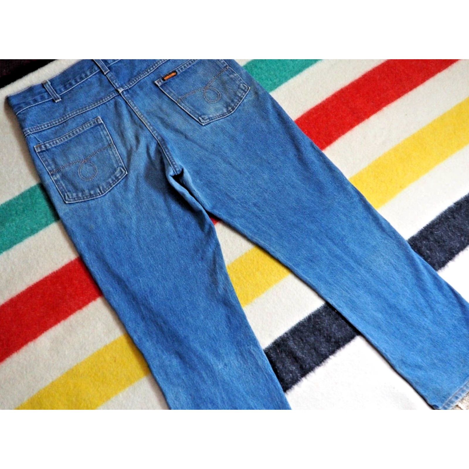 Vintage VINTAGE 70s KEY Saddle King Denim Jeans 34x29 Blue Distressed USA 1970s Grunge Size US 34 / EU 50 - 6 Thumbnail