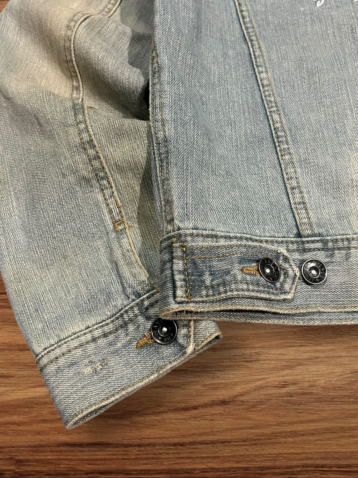 Hysteric Glamour × Japanese Brand × KMRii Nylaus Studded Wording Embroidery Mud Blue Wash Denim Jacket Size US M / EU 48-50 / 2 - 10 Thumbnail