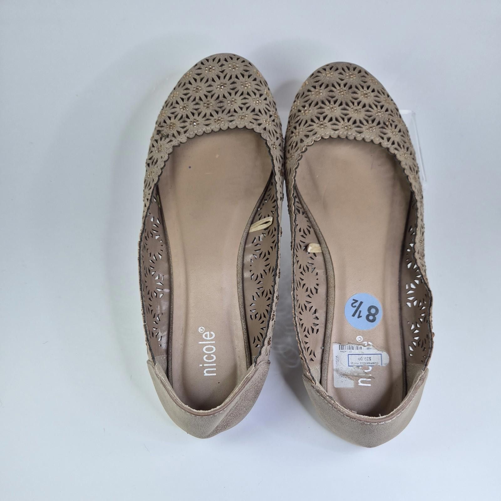 Nicole Club NICOLE Suede Rhinestone Ballet Flats Jane Womens Shoes Sz8.5 Size US 8.5 / IT 38.5 - 7 Thumbnail