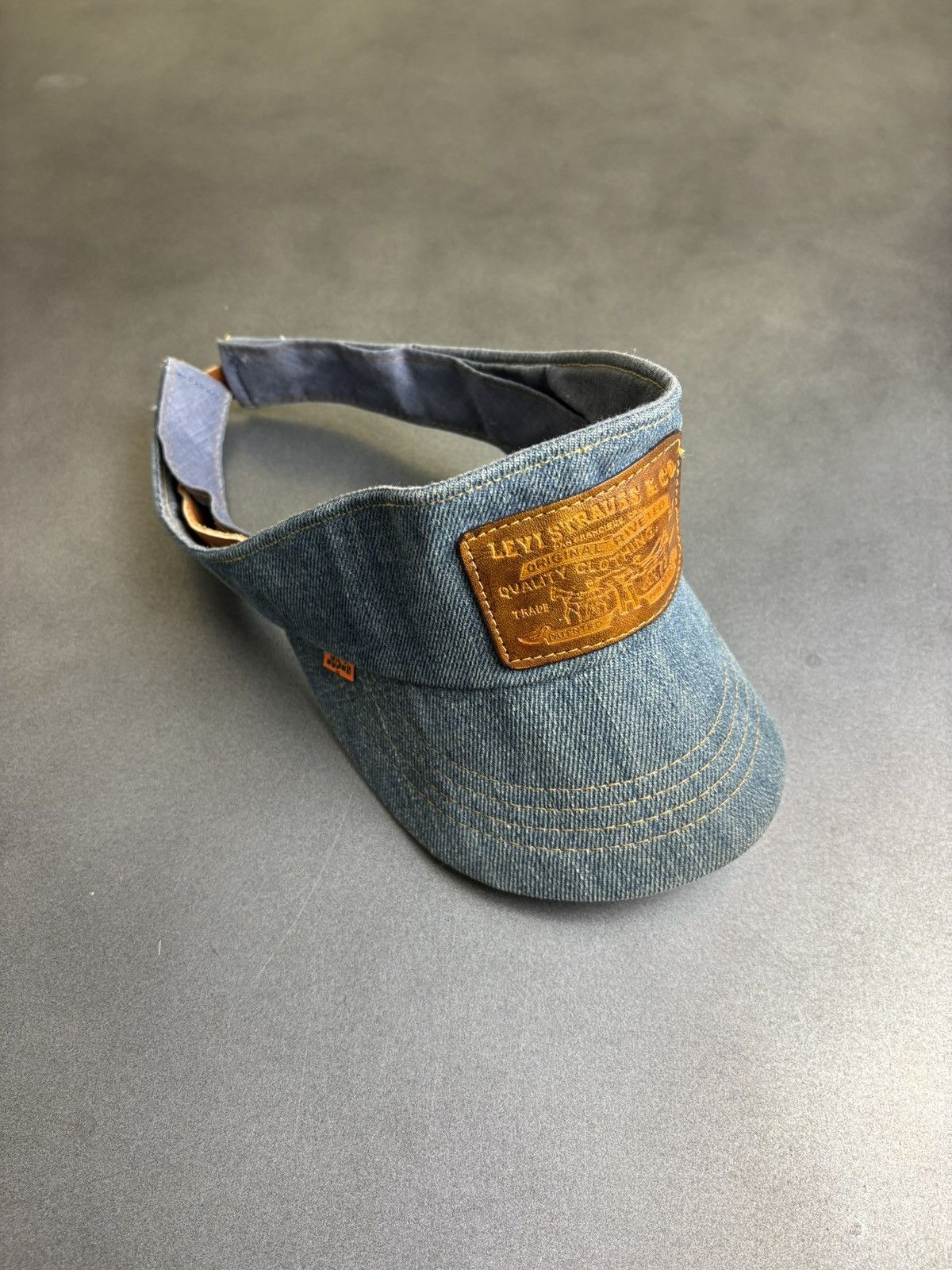 Levi's 1970s Levi's Orange Tab Hat 70s Vintage Levis Denim Visor US Size ONE SIZE - 18 Thumbnail