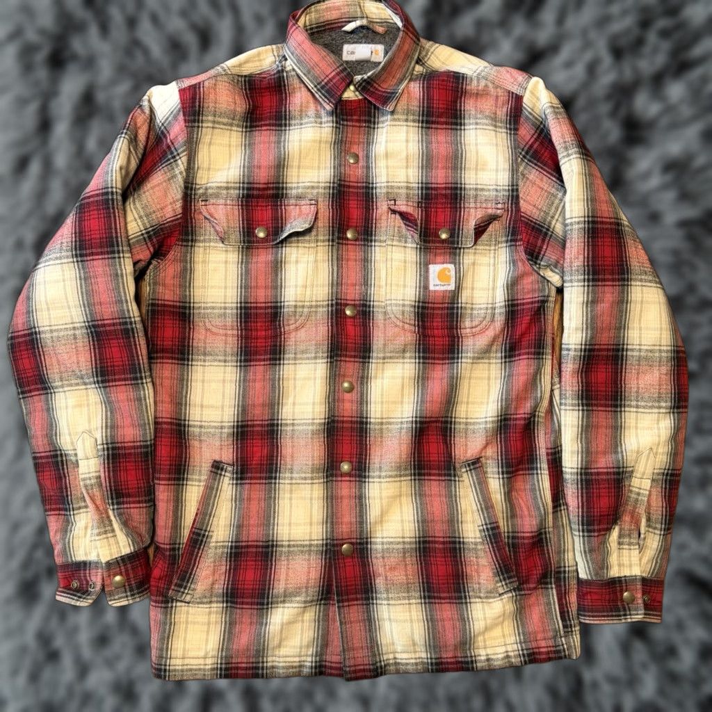Carhartt Carhartt Jacket Mens Small Lined Red Plaid Flannel 103821 608 Size US S / EU 44-46 / 1 - 1 Thumbnail
