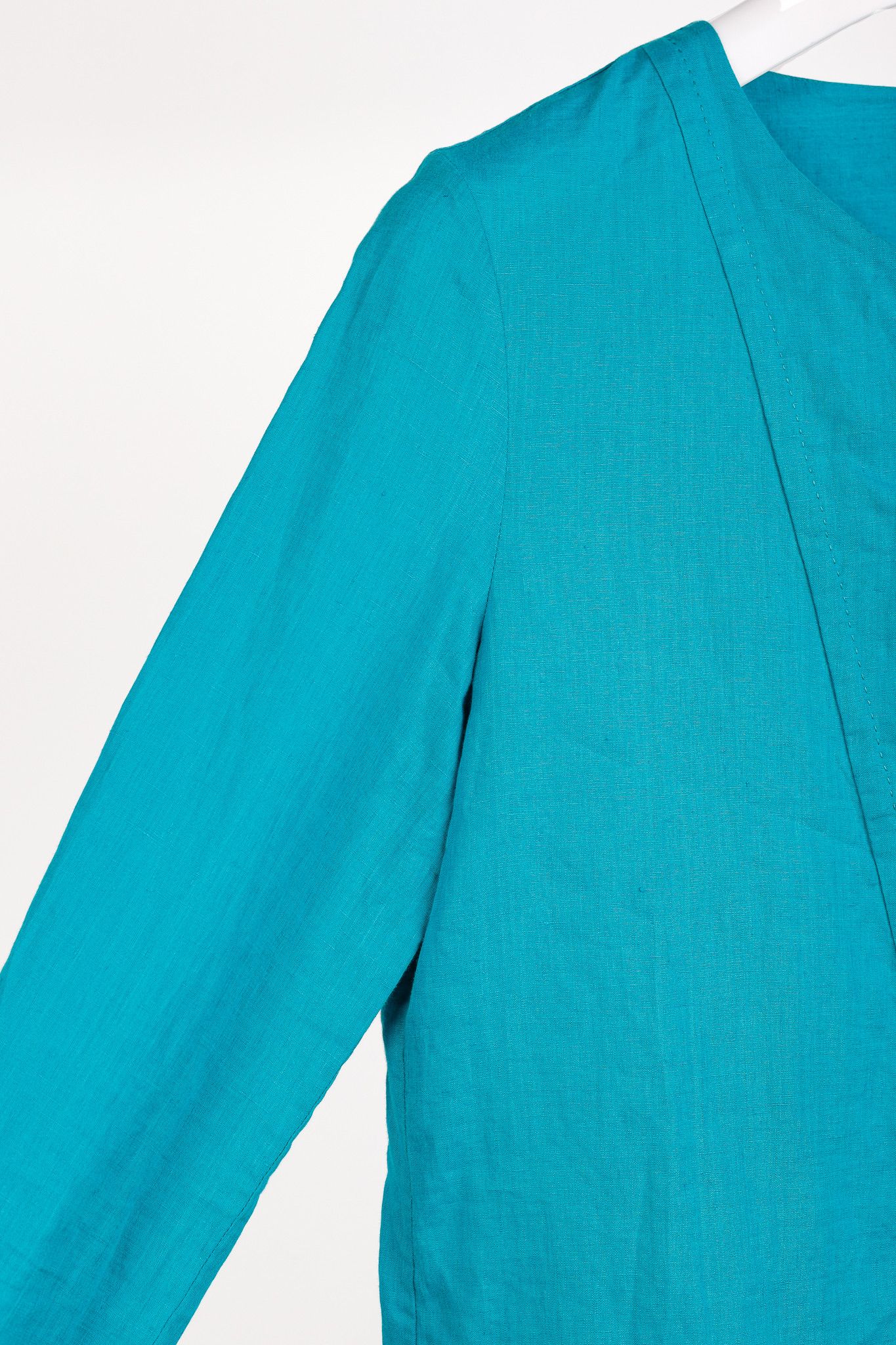 Loro Piana Loro Piana Teal Linen Pintuck Bib Blouse Size S / US 4 / IT 40 - 5 Thumbnail
