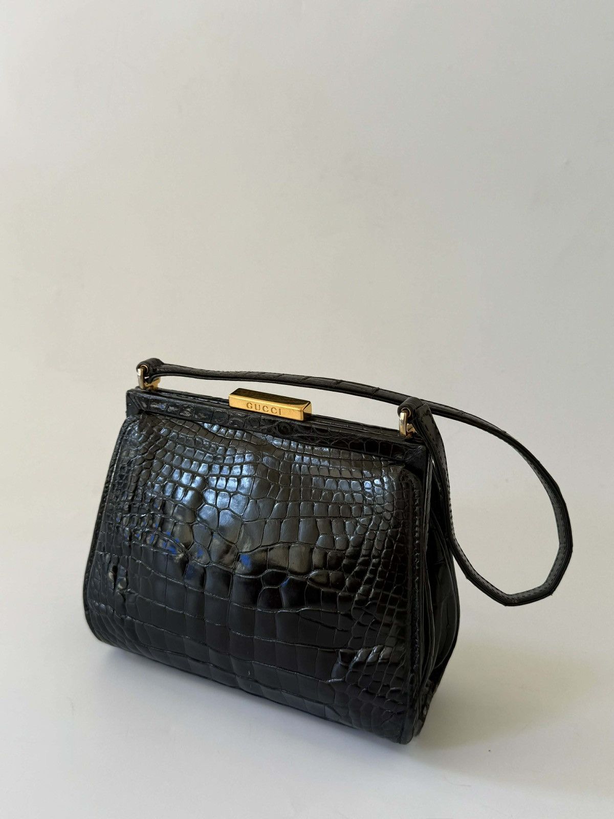 Gucci Gucci by Tom ford Black Crocodile Embossed Leather Handbag Size ONE SIZE - 2 Thumbnail