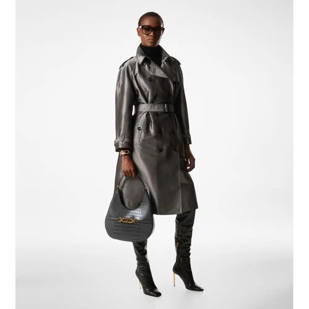 Tom Ford o1loc1c0925 W3469 Leather Carine Over The Knee Boots Black Size US 7 / IT 37 - 6 Thumbnail