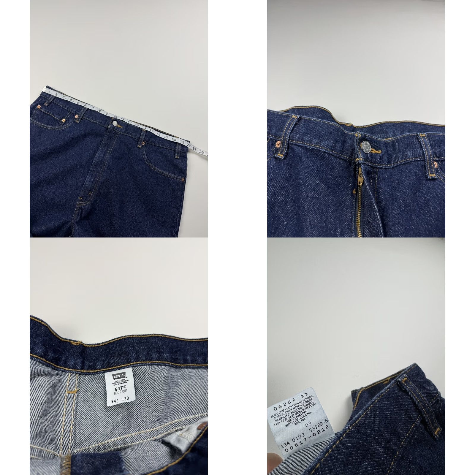 Levi's VINTAGE Levi’s 517 Boots jeans Mens 42x30 Dark Wash Blue 5-Pocket Denim Zipper Logo Fit Regular Size US 42 / EU 58 - 9 Thumbnail