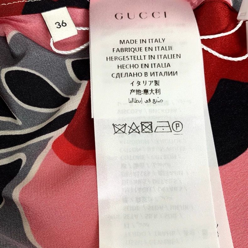 Gucci Gucci Size 36 Floral full-print lapel mulberry silk long-s Size US XXS / EU 40 - 6 Thumbnail